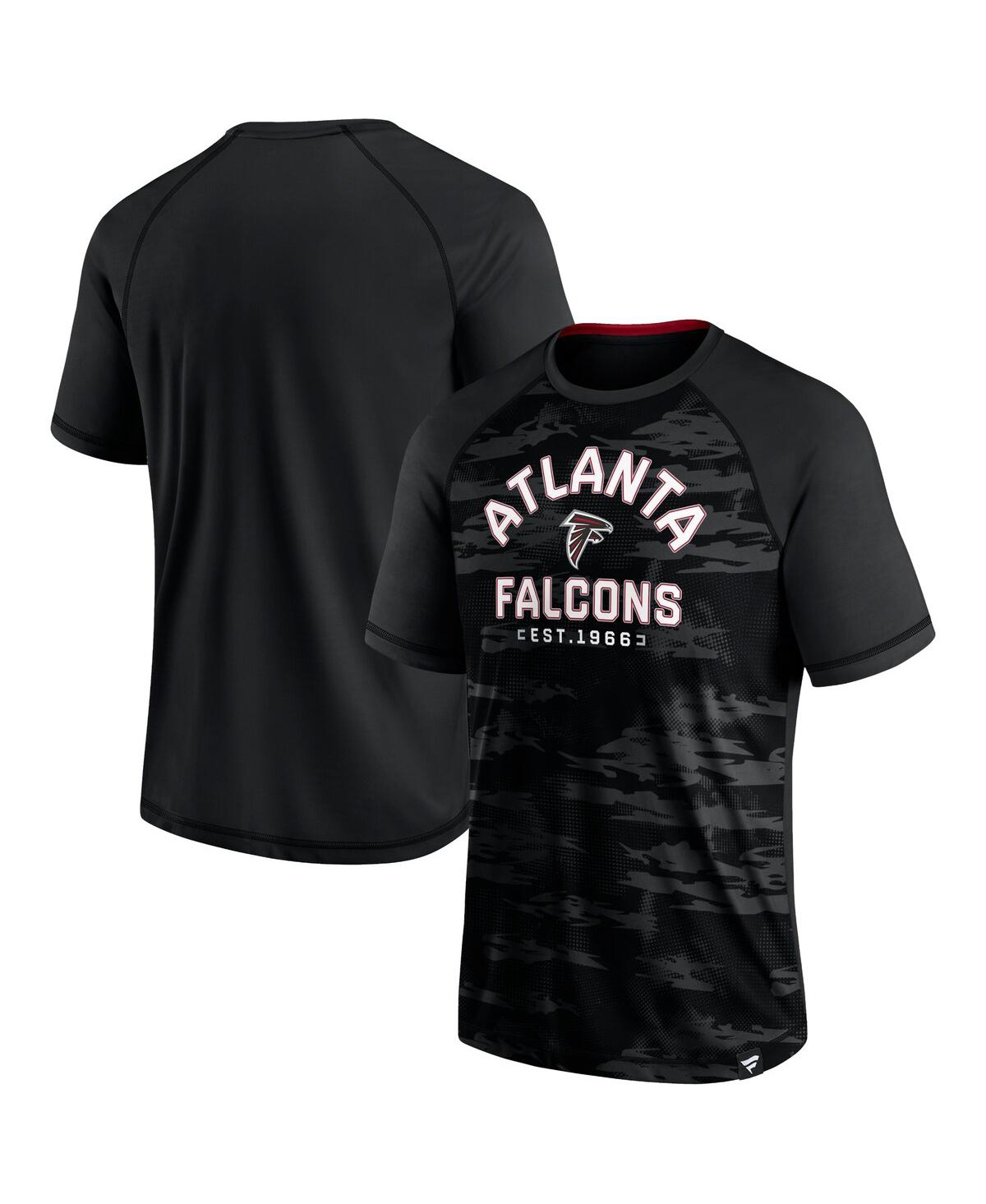 Shop Fanatics Men's  Black Atlanta Falcons Hail Mary Raglan T-shirt