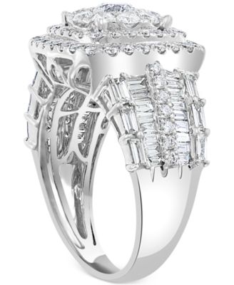 EFFY&reg; Diamond Halo Cluster Ring (2-1/5 ct. t.w.) in 14k White Gold