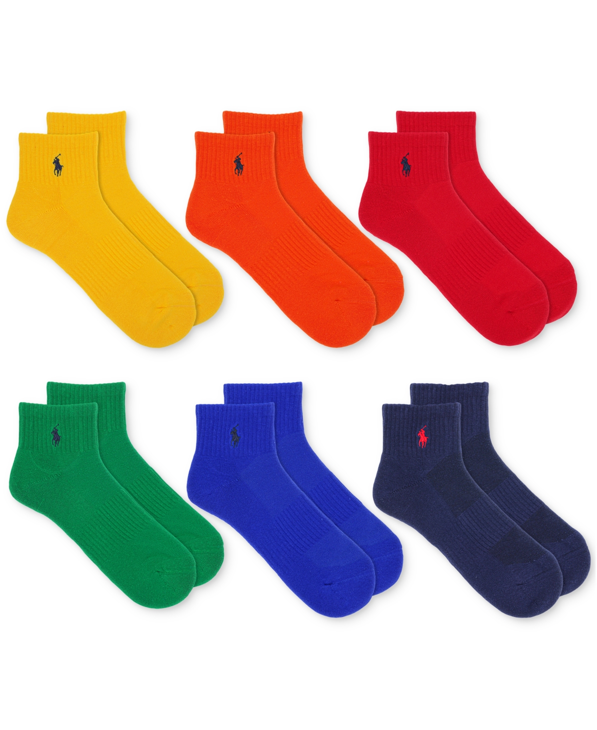 Shop Polo Ralph Lauren Men's 6-pk. Performance Colorful Quarter Socks In Asst