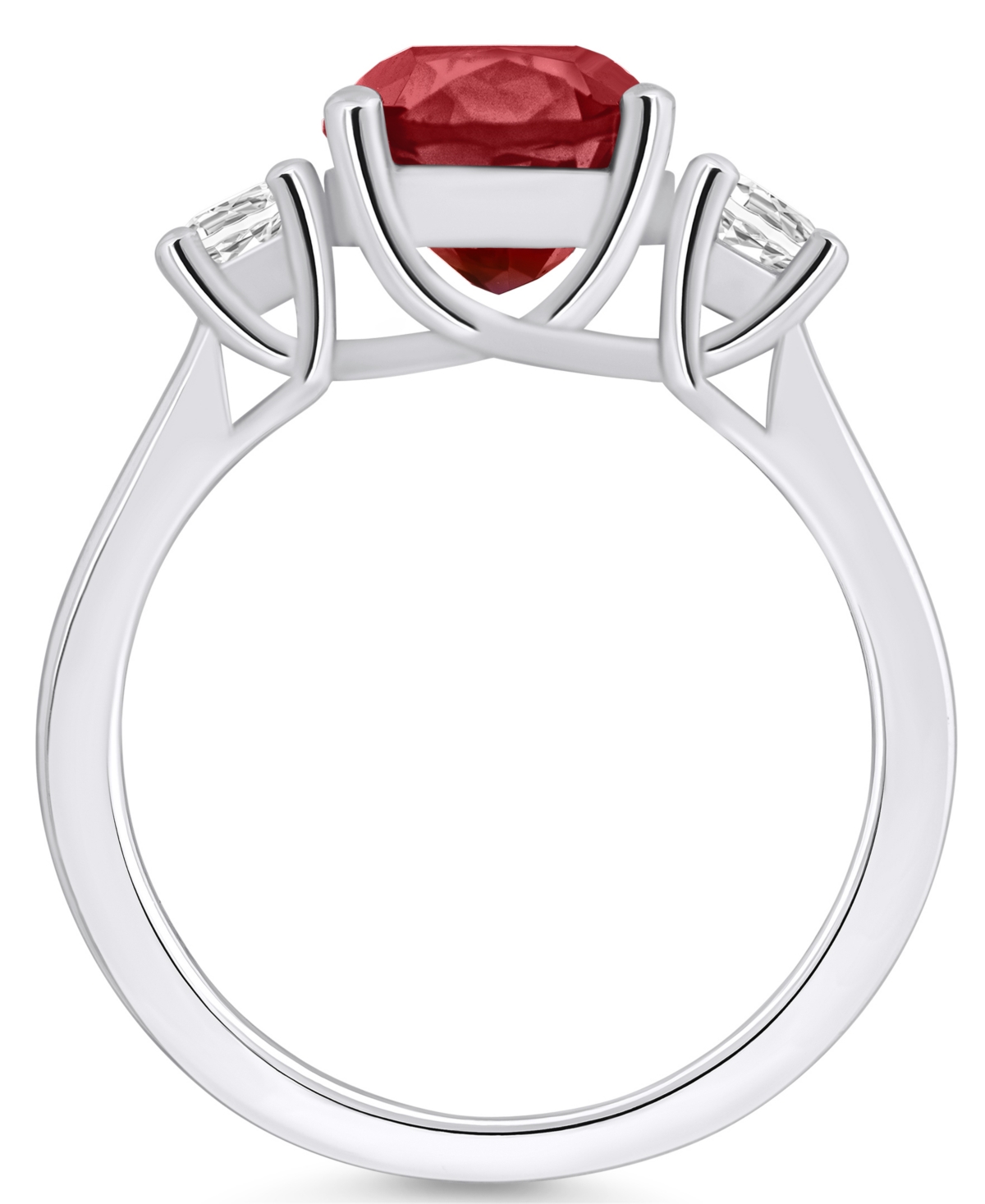 Macy's(2-3/4 ct. t.w.) and Diamond (1/3 ct. t.w.) Ring in 14K White Gold - Garnet