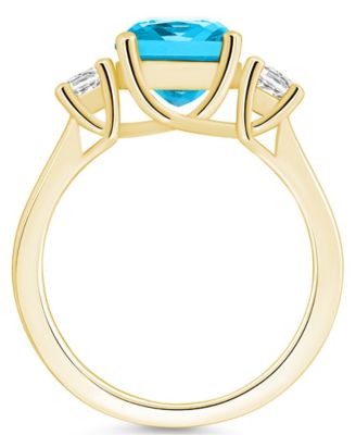 Blue Topaz (2-3/4 ct. t.w.) and Diamond (1/3 ct. t.w.) Ring in 14K Yellow Gold