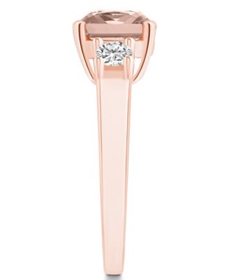 Morganite (2 ct. t.w.) and Diamond (1/3 ct. t.w.) Ring in 14K Rose Gold