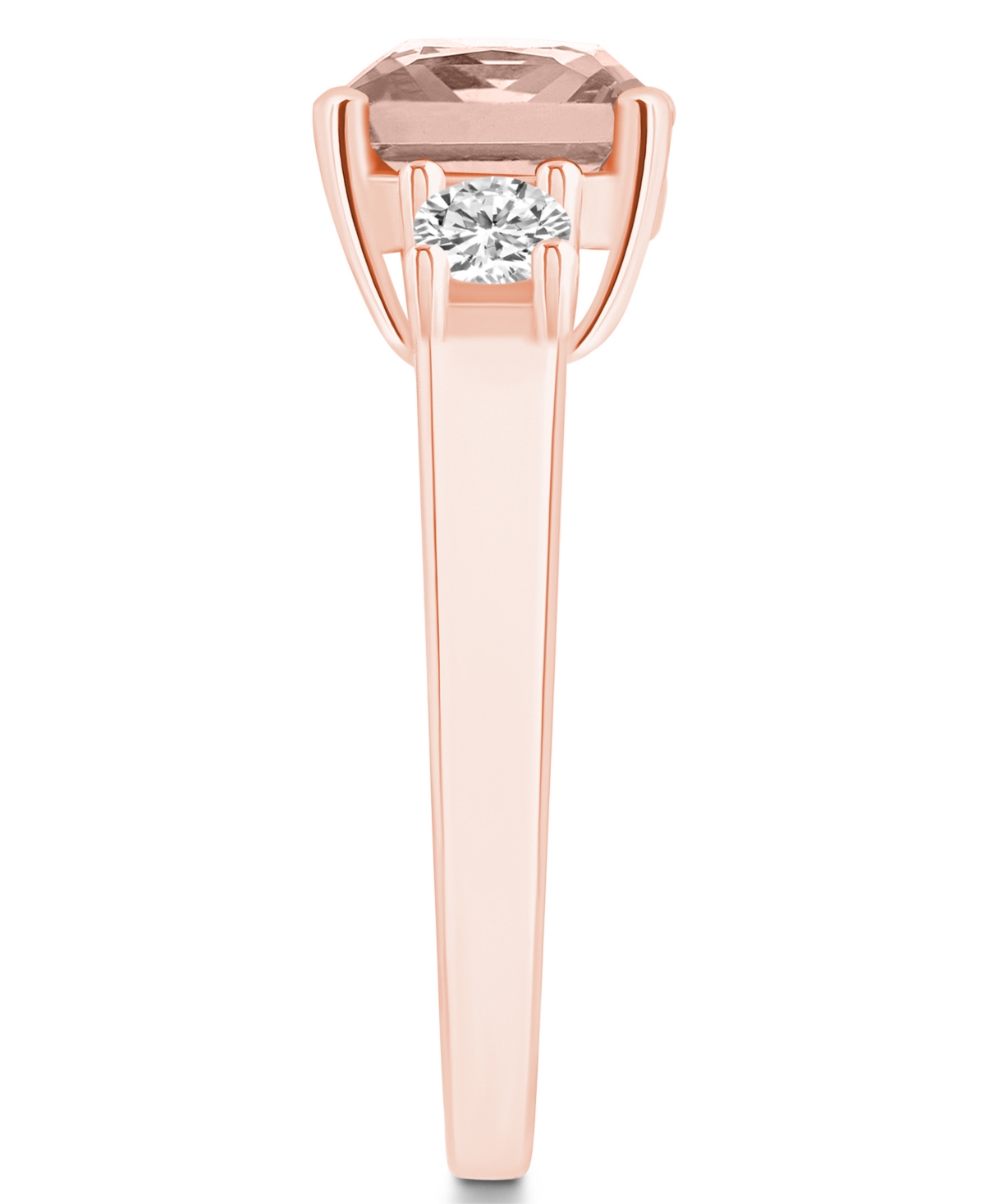 Macy's(2 ct. t.w.) and Diamond (1/3 ct. t.w.) Ring in 14K Rose Gold - Morganite