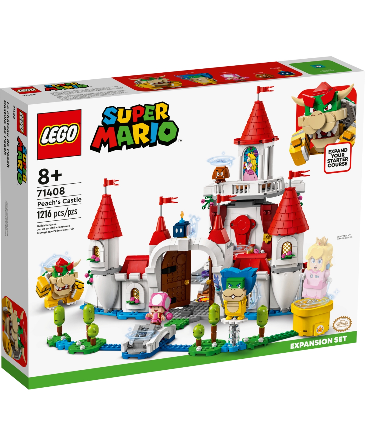Shop Lego Super Mario World Peach's Castle 71408 Modular Toy Building Expansion Set With Bowser, Ludwig, Toade In No Color