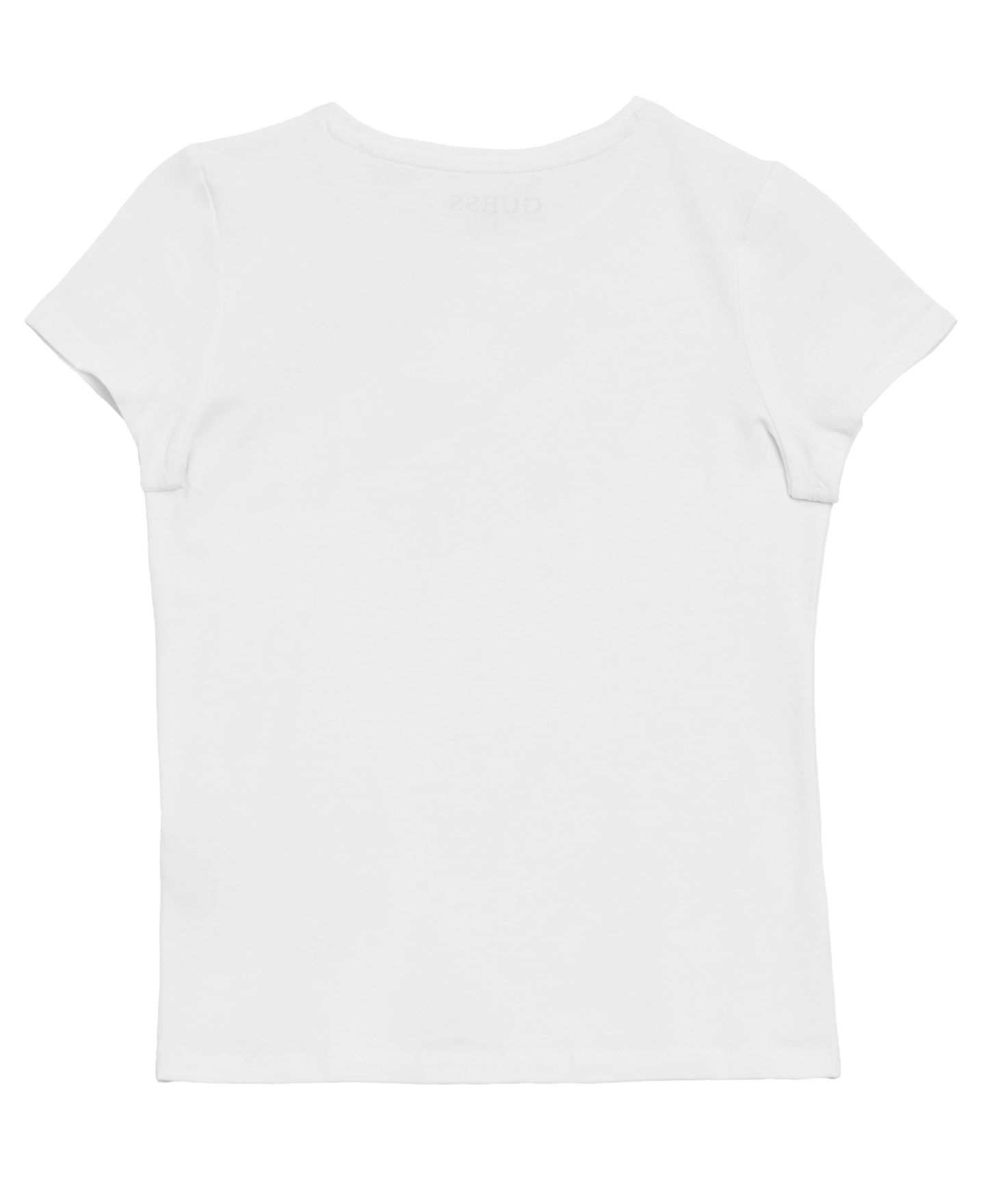 Футболка GUESS Triangle Rhinestone Logo T-shirt для девочек, цвет: Белый — фото 4