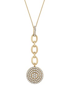 Diamond Circle Cluster Pendant Necklace (3/4 ct. t.w.) in 14k Gold, 16" + 4" extender, Created for Macy's