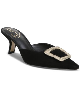 Sam Edelman Women's Brit Embellished-Buckle Dress Mules - Macy's