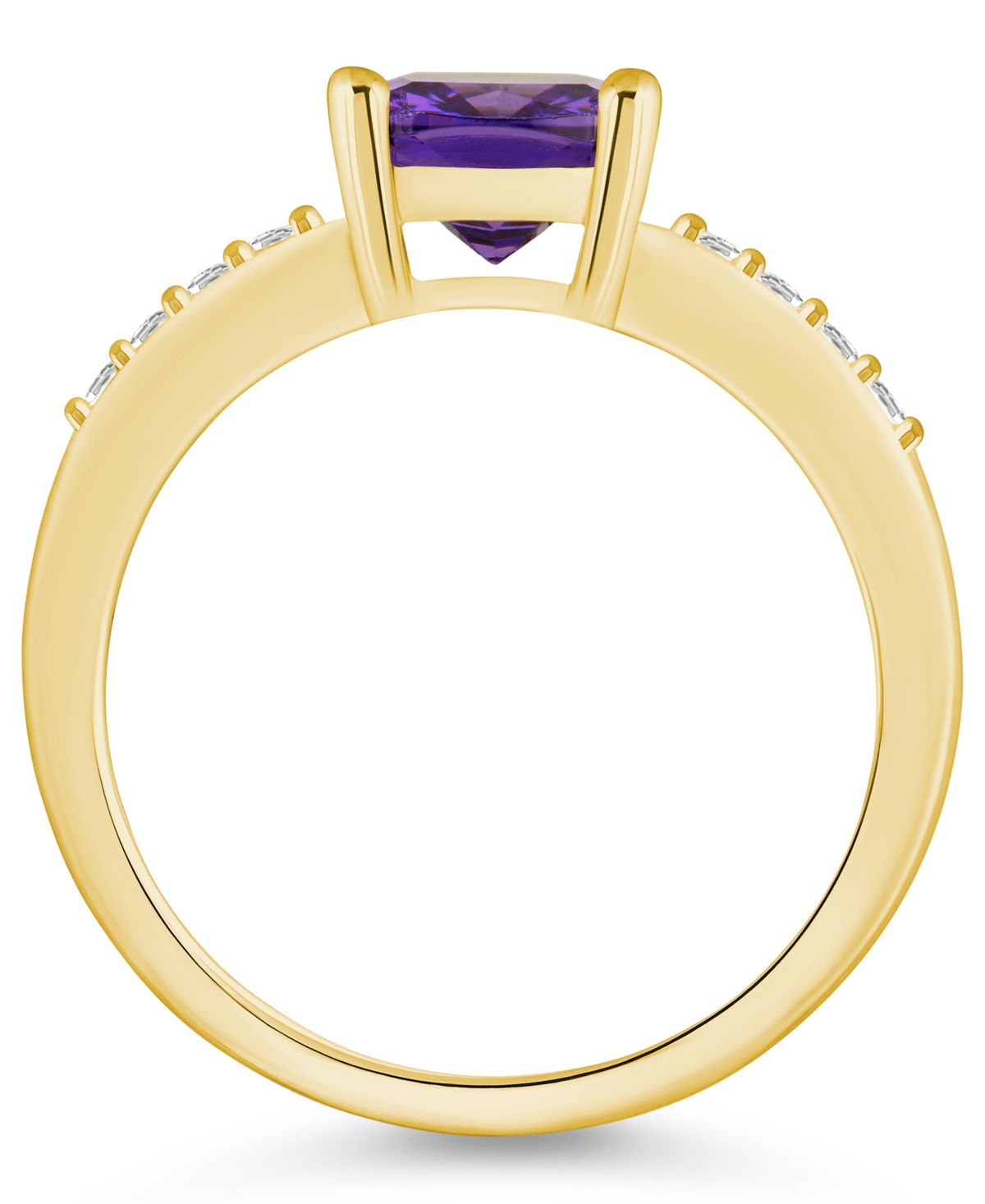 Macy'sand Diamond Ring (2 ct.t.w and 1/8 ct.t.w) 14K Yellow Gold - Amethyst