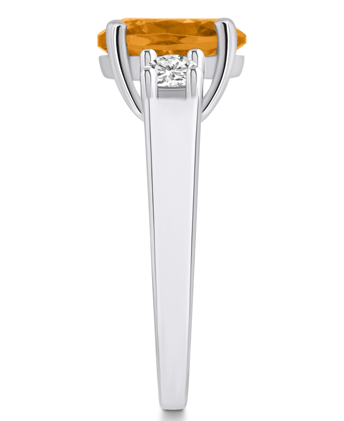 Macy'sand Diamond Ring (2-1/2 ct.t.w and 1/3 ct.t.w) 14K White Gold - Citrine