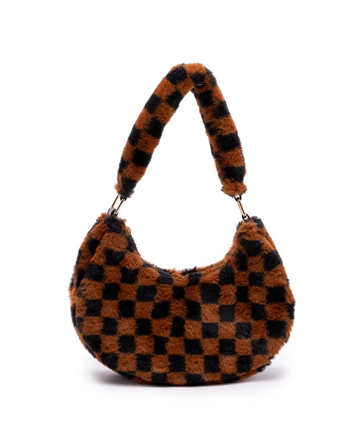 Skinnydip London Women's Kiely Checkerboard Fluff Shoulder Bag - Macy's