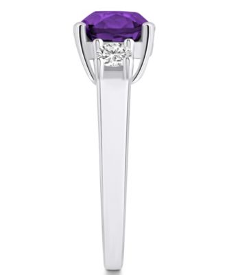 Amethyst (2 ct. t.w.) and Diamond (1/3 ct. t.w.) Ring in 14K White Gold