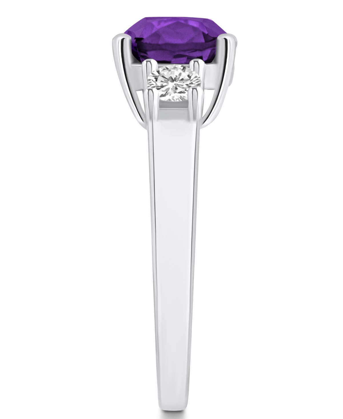 Macy's(2 ct. t.w.) and Diamond (1/3 ct. t.w.) Ring in 14K White Gold - Amethyst