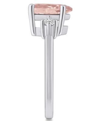 Morganite and Diamond Ring (1-5/8 ct.t.w and 1/10 ct.t.w) 14K White Gold