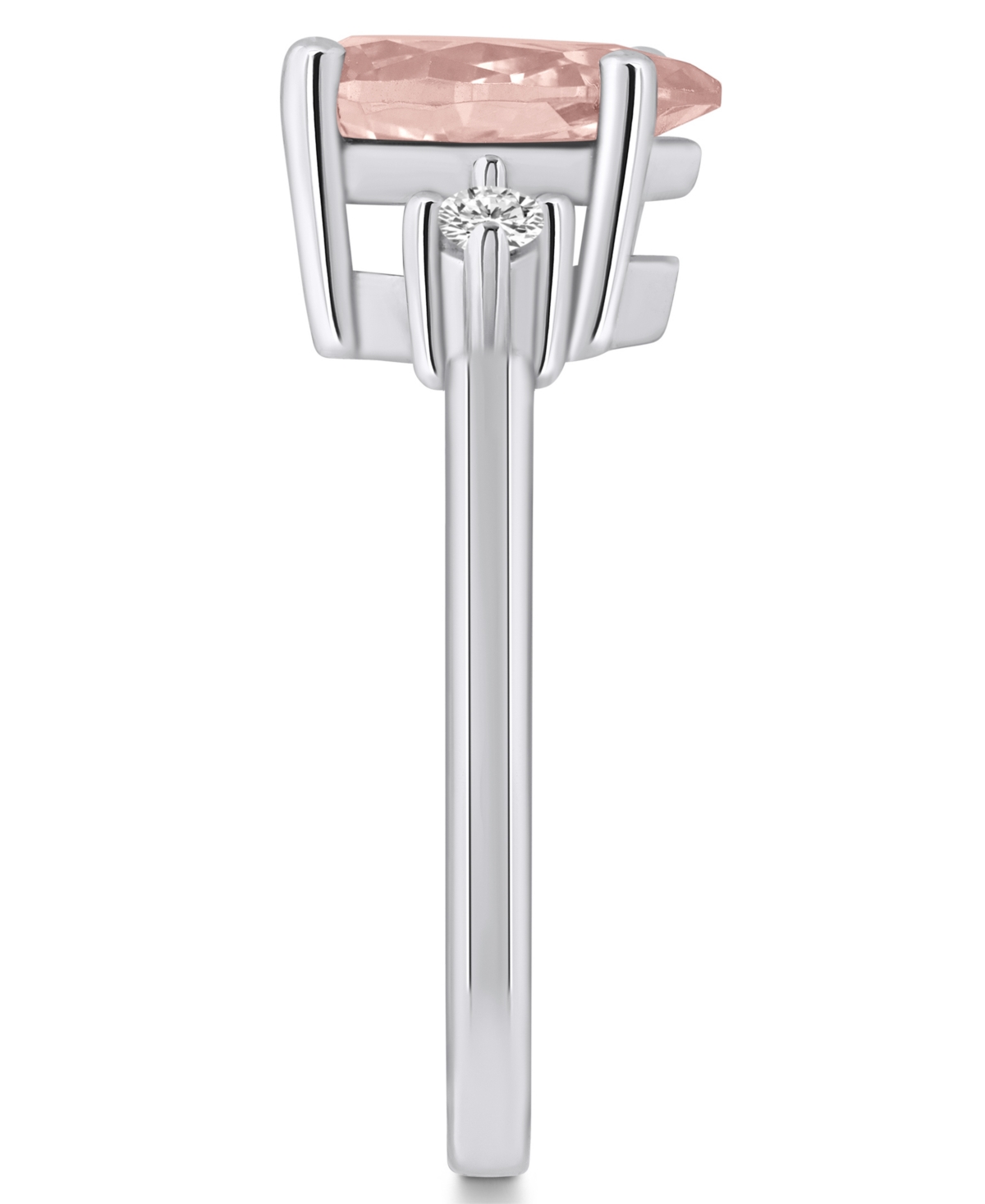 Macy'sand Diamond Ring (1-5/8 ct.t.w and 1/10 ct.t.w) 14K White Gold - Morganite