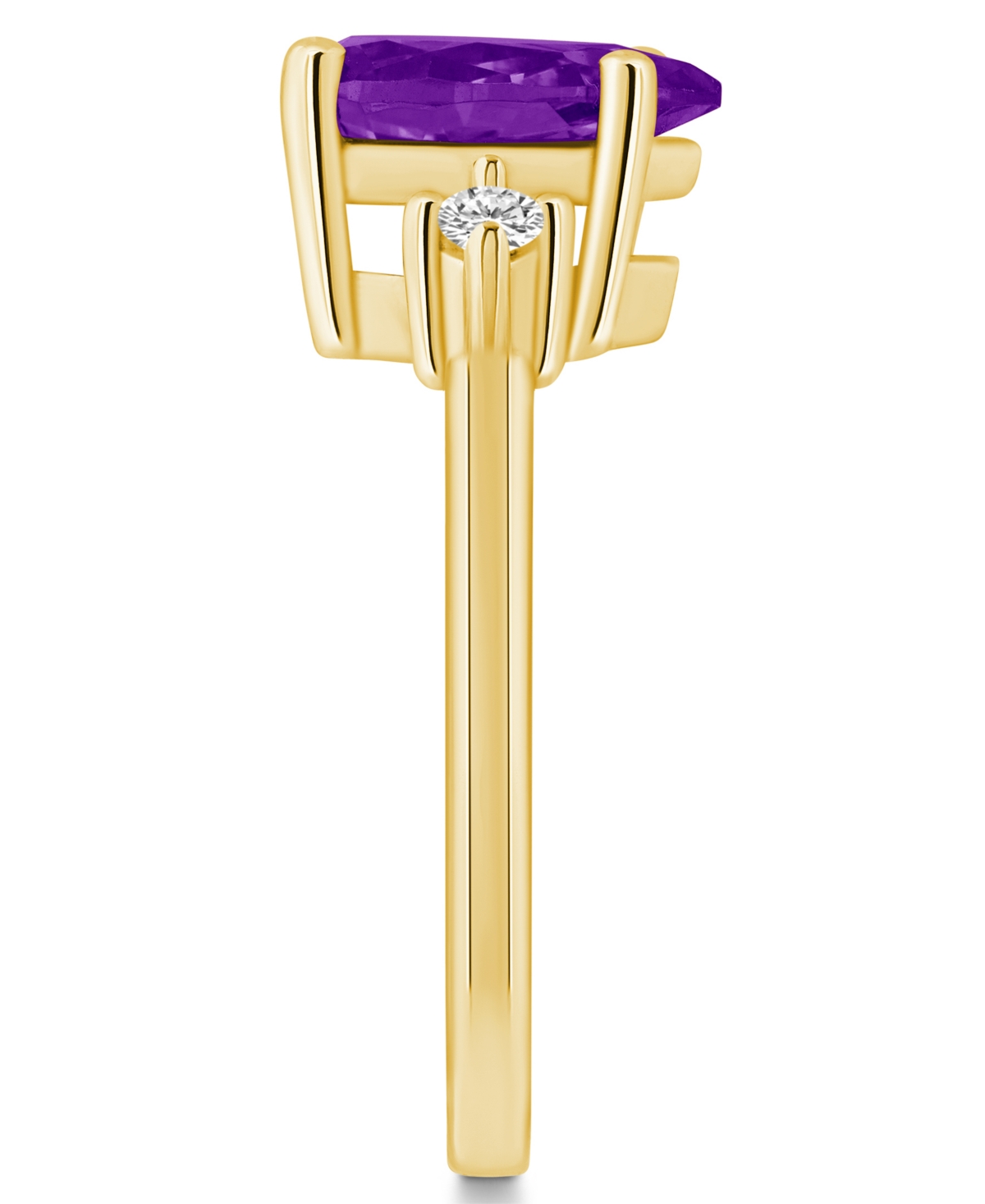 Macy'sand Diamond Ring (1-3/4 ct.t.w and 1/10 ct.t.w) 14K Yellow Gold - Amethyst