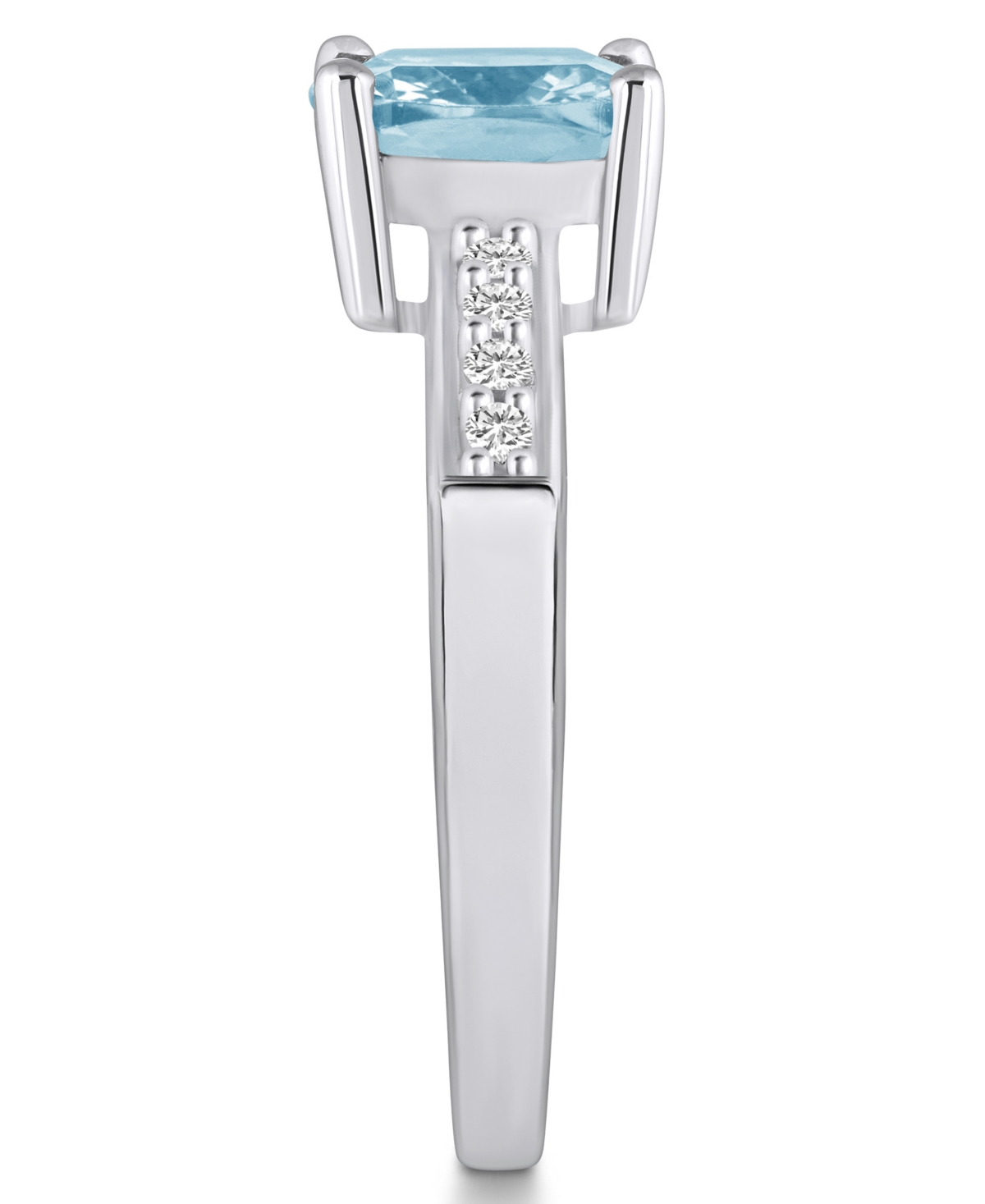 Macy'sand Diamond Ring (2 ct.t.w and 1/8 ct.t.w) 14K White Gold - Aquamarine