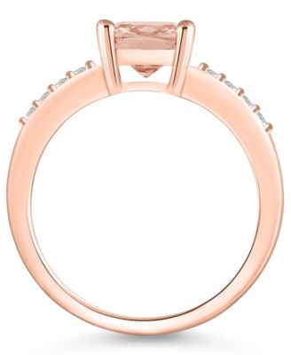 Morganite and Diamond Ring (2 ct.t.w and 1/8 ct.t.w) 14K Rose Gold