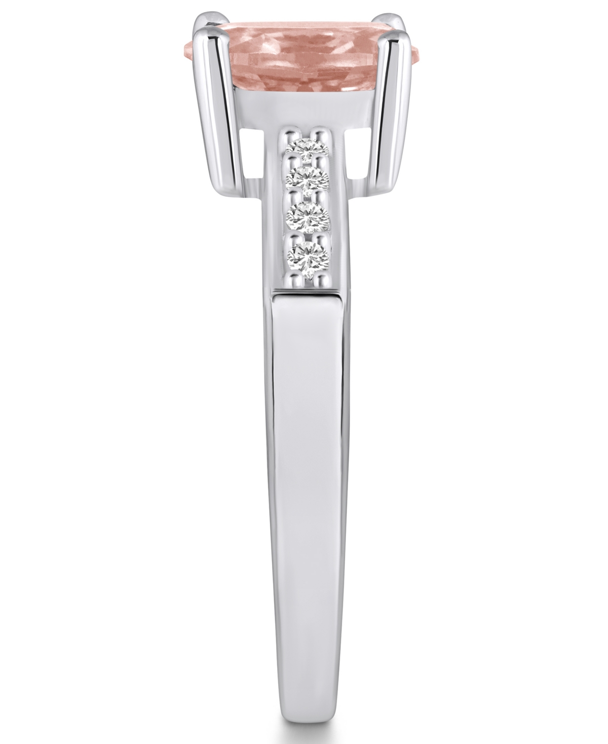 Macy'sand Diamond Ring (1-1/7 ct.t.w and 1/8 ct.t.w) 14K White Gold - Morganite