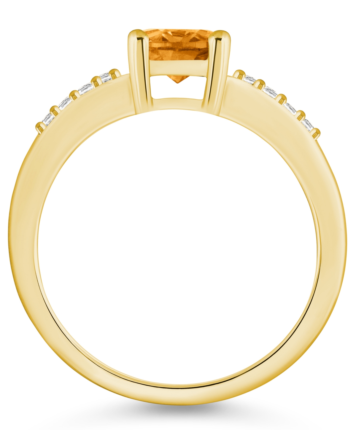 Macy'sand Diamond Ring (1 -1/5 ct.t.w and 1/8 ct.t.w) 14K Yellow Gold - Citrine