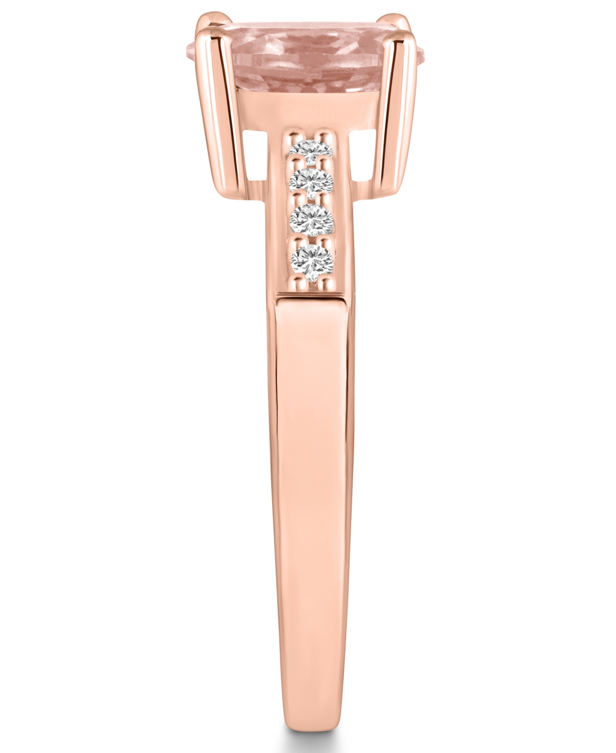 Macy'sand Diamond Ring (1-1/7 ct.t.w and 1/8 ct.t.w) 14K Rose Gold - Morganite