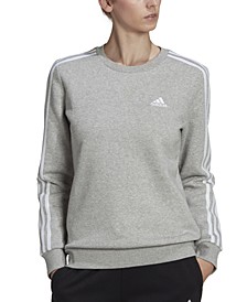 Women's 3-Stripe Cotton Fleece Crewneck Sweatshirt