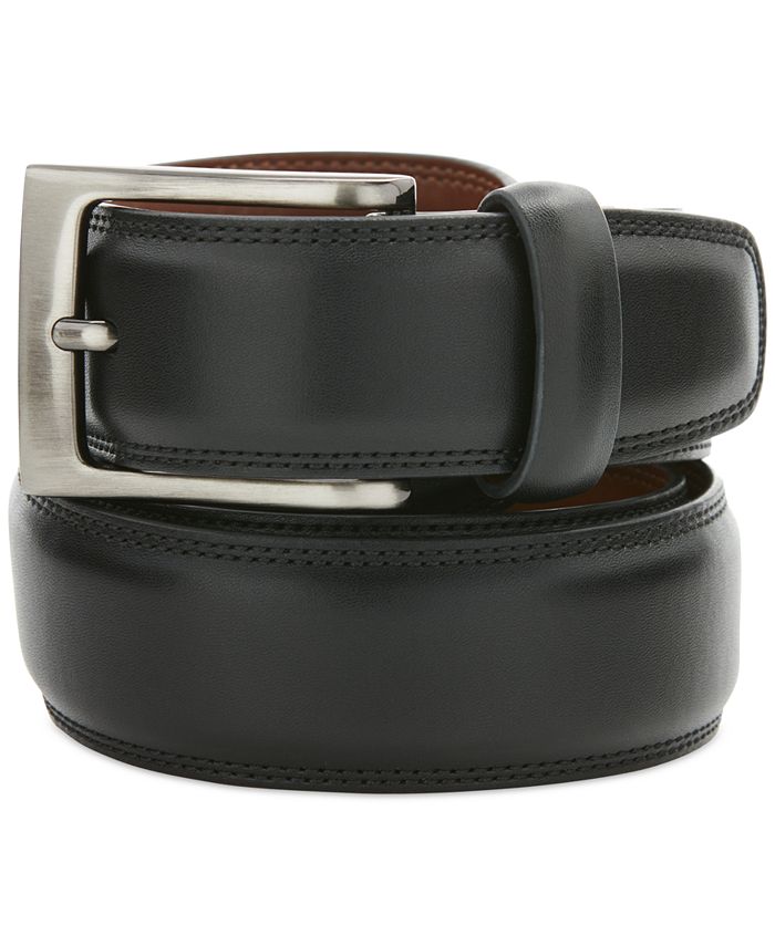 ByTheR Men's Solid Black Premium Leather Classic T Shape Buckle Fashion Belt