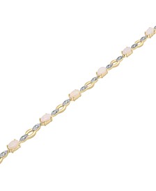 Opal (1-1/2 ct. t.w.) & Diamond (1/10 ct. t.w.) Link Bracelet in 14k Gold
