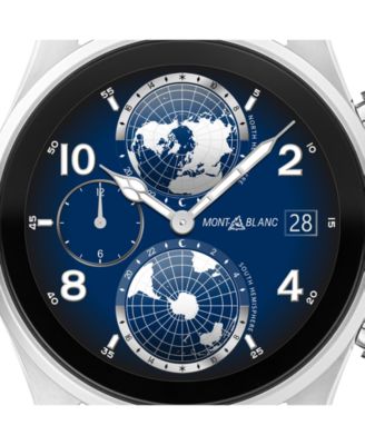 Men's Summit 3 Black Leather Strap Smart Watch 42mm