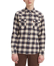 Men's Western Plaid Standard Fit Flannel Shirt 