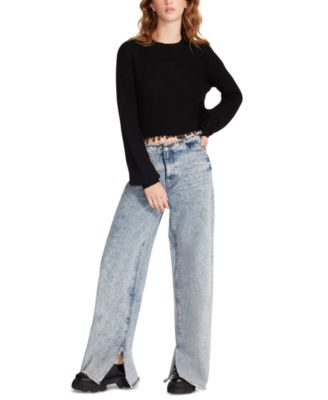 Steve Madden - Women's Camille Raw-Hem Sweater