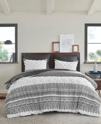 Photo 1 of 100% Cotton Printed and Tufted Duvet Cover Set with Chenille II12-1251