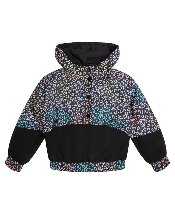 GUESS Big Girls Iridescent Print Paper Effect Nylon Hooded Popover