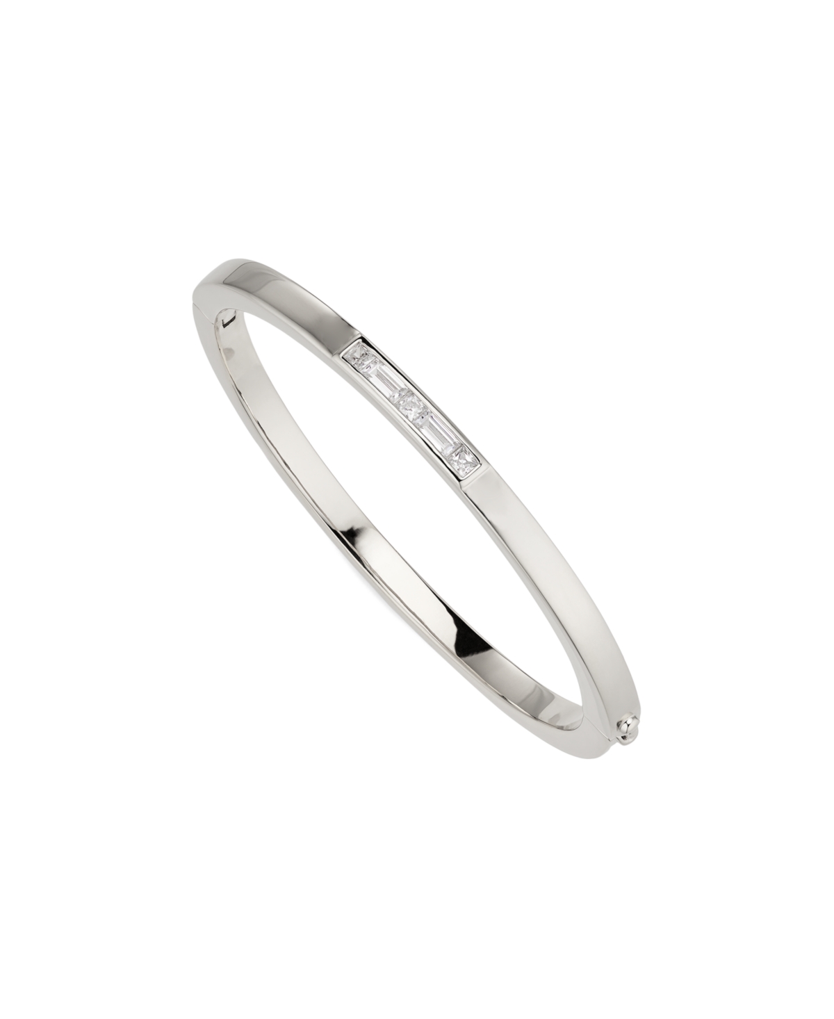 Danori Channel Set Hinged Bracelet, Created for Macy's - Silver-Plated