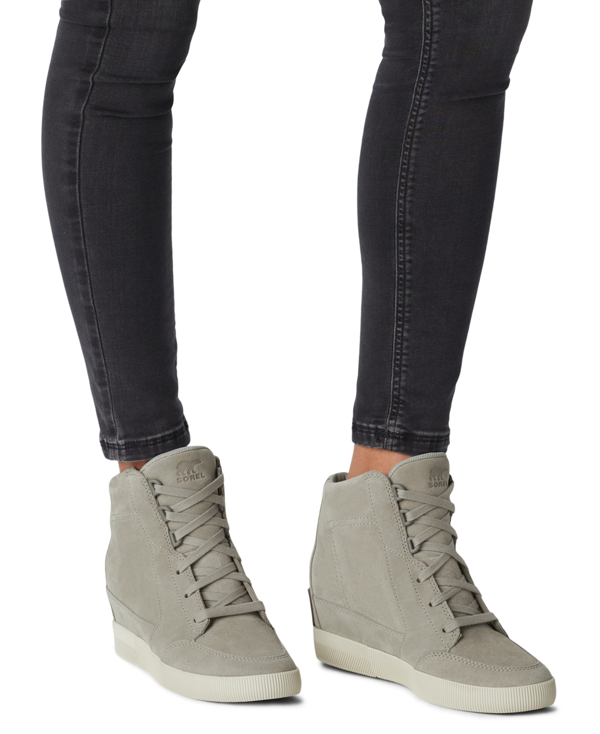 Sorel Out N About Ii Lace-Up Wedge Sneakers - Quarry