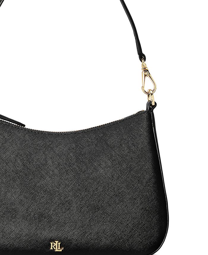 Lauren Ralph Lauren Medium Danni Crosshatch Leather Shoulder Bag