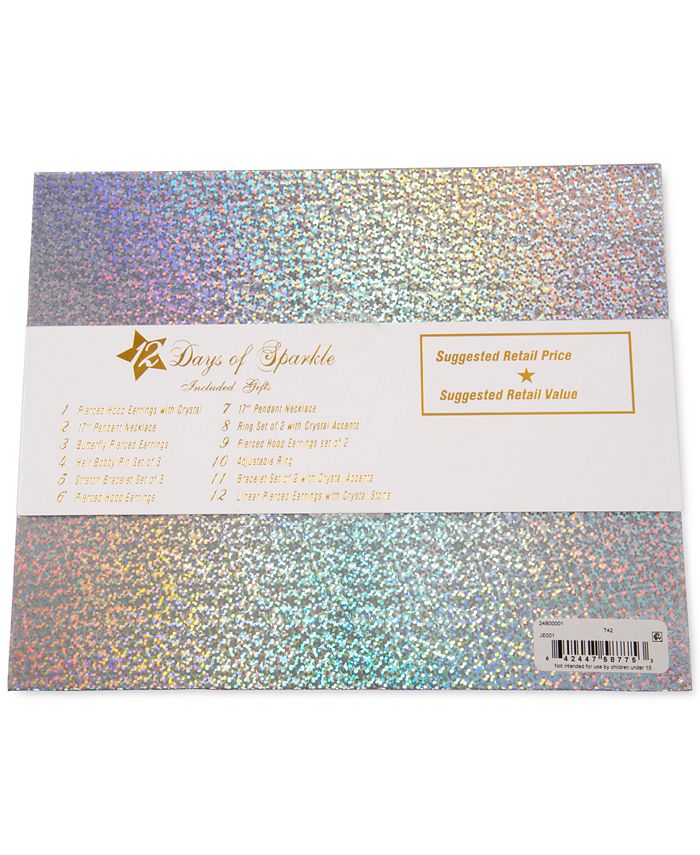 Jewelry Gift Set 12 Pc Holographic Advent Calendar Twelve Days of
