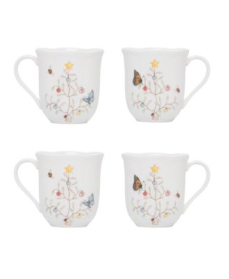 Butterfly Meadow Porcelain Seasonal Mugs, Set of 4