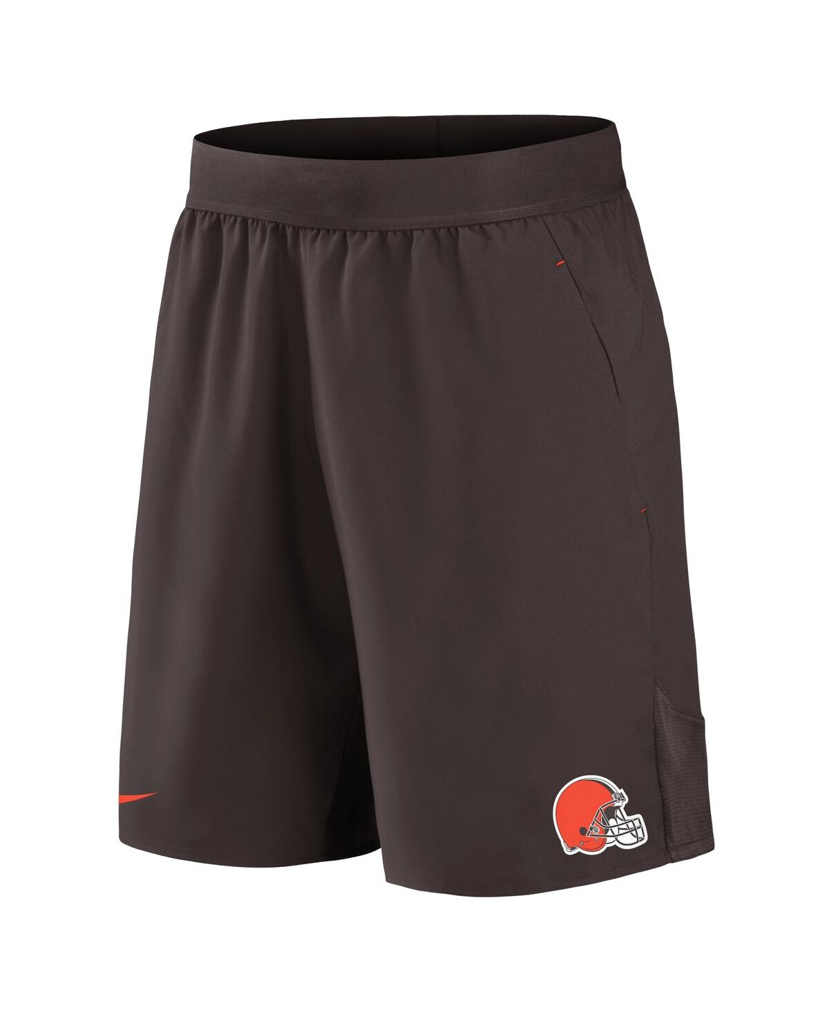 Shop Nike Men's  Brown Cleveland Browns Stretch Woven Shorts