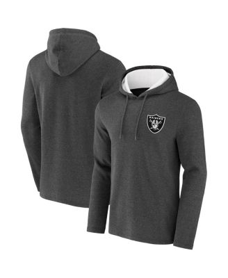 Men's NFL x Darius Rucker Collection by Heathered Charcoal Las Vegas Raiders Waffle Knit Pullover Hoodie