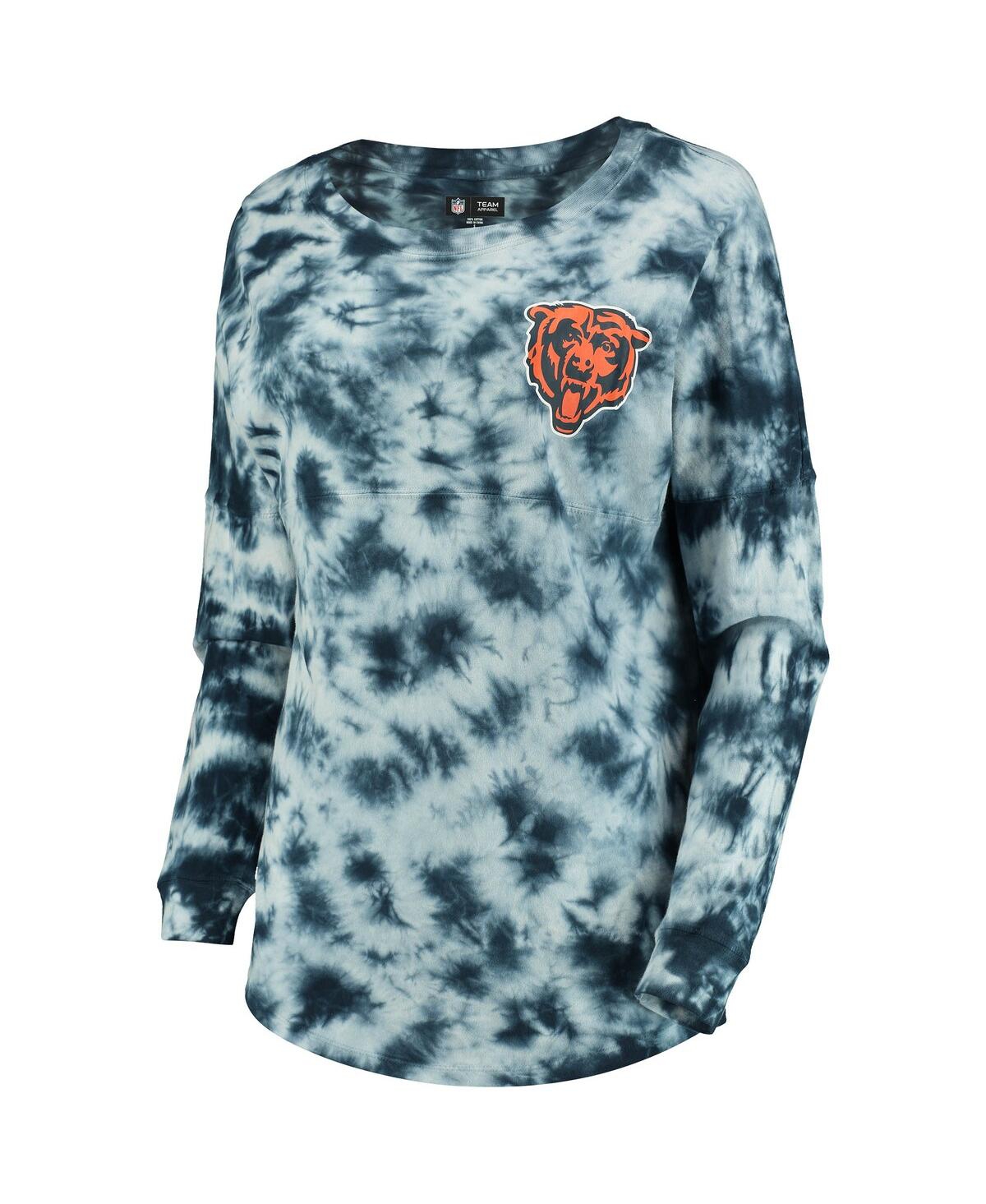 NEW ERA WOMEN'S NEW ERA NAVY CHICAGO BEARS TIE-DYE LONG SLEEVE T-SHIRT 