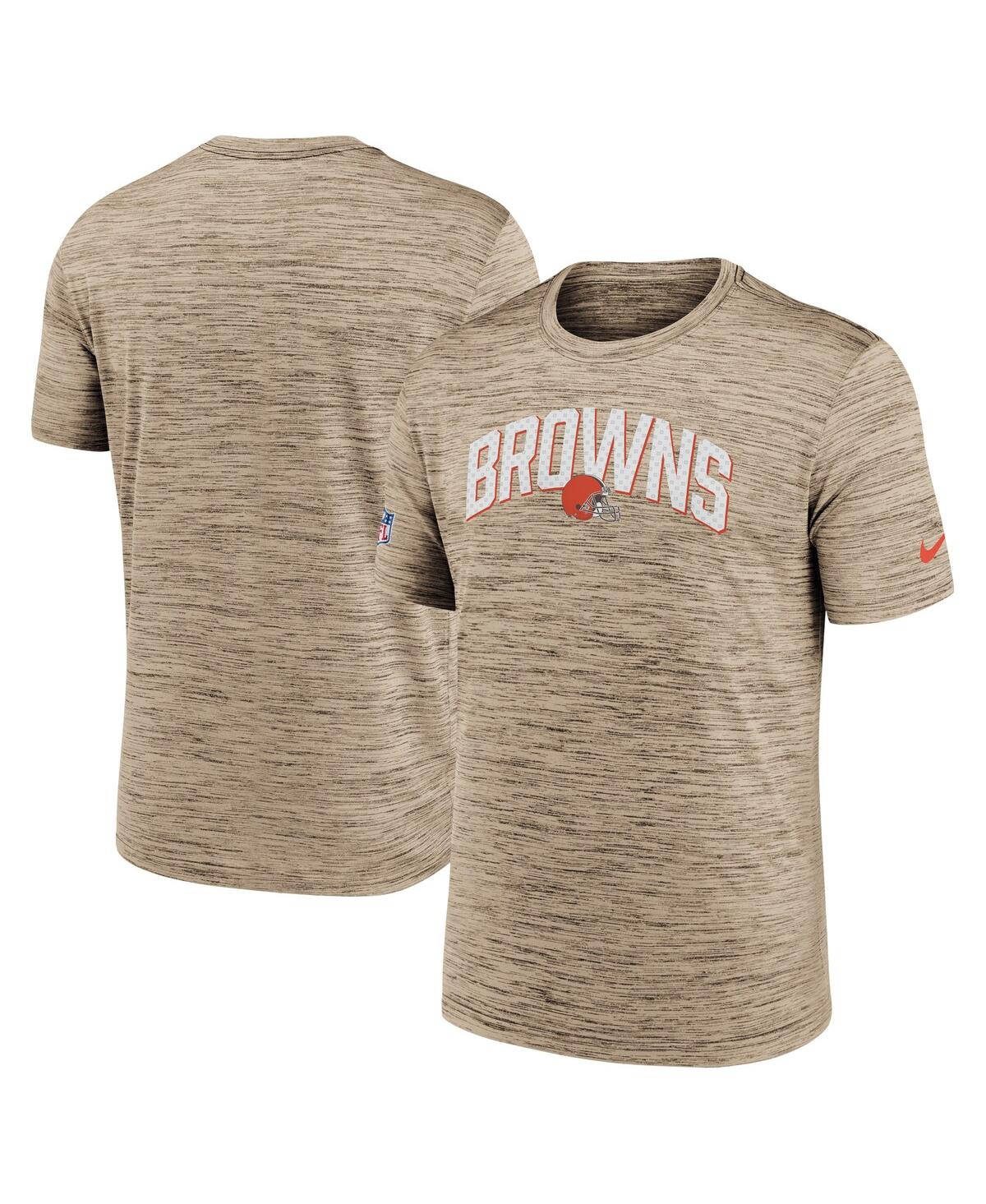 Shop Nike Men's  Brown Cleveland Browns Sideline Velocity Athletic Stack Performance T-shirt
