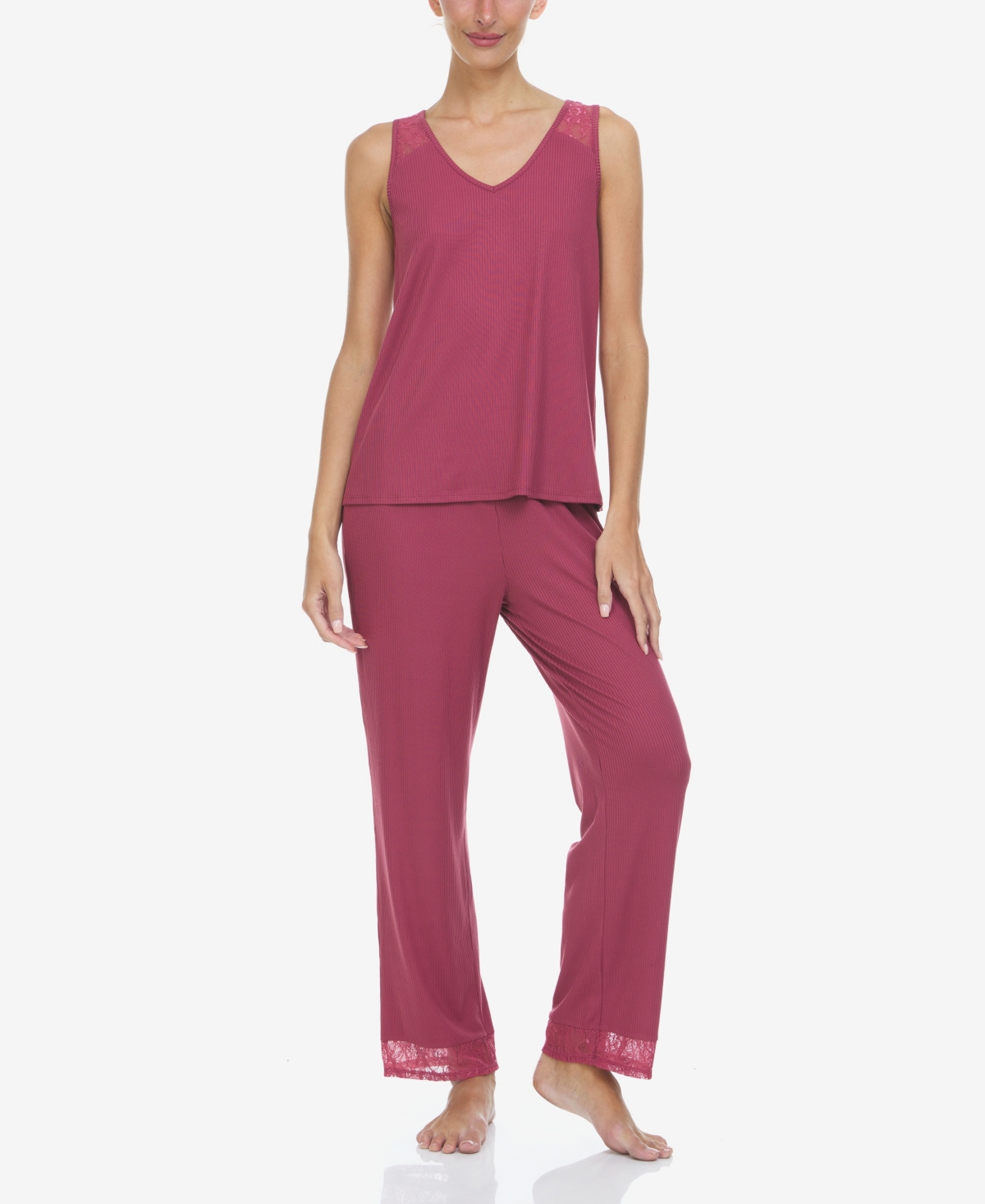 Flora by Flora Nikrooz Women's Frances Rib Tank 2 Piece Pajama Set