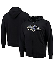Men's Black Baltimore Ravens Primary Logo Full-Zip Hoodie