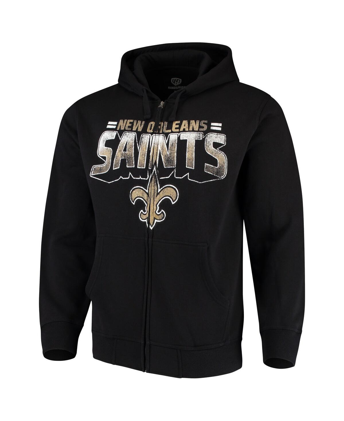 G-III SPORTS BY CARL BANKS MEN'S G-III SPORTS BY CARL BANKS BLACK NEW ORLEANS SAINTS PERFECT SEASON FULL-ZIP HOODIE 