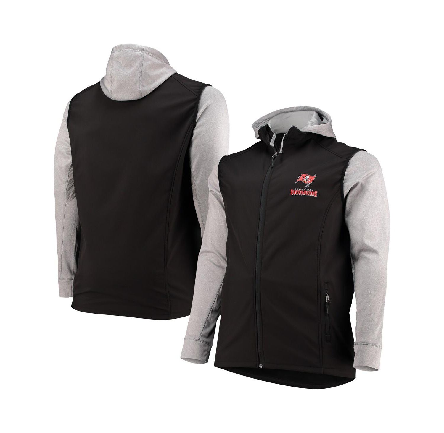 Men's Black and Gray Tampa Bay Buccaneers Big and Tall Alpha Full-Zip Hoodie Jacket