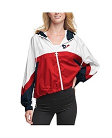 Women's White and Red Houston Texans Color Blocked Full-Zip Windbreaker Jacket