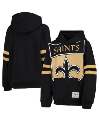 Mitchell & Ness Big Boys Black New Orleans Saints Big Face Pullover Hoodie