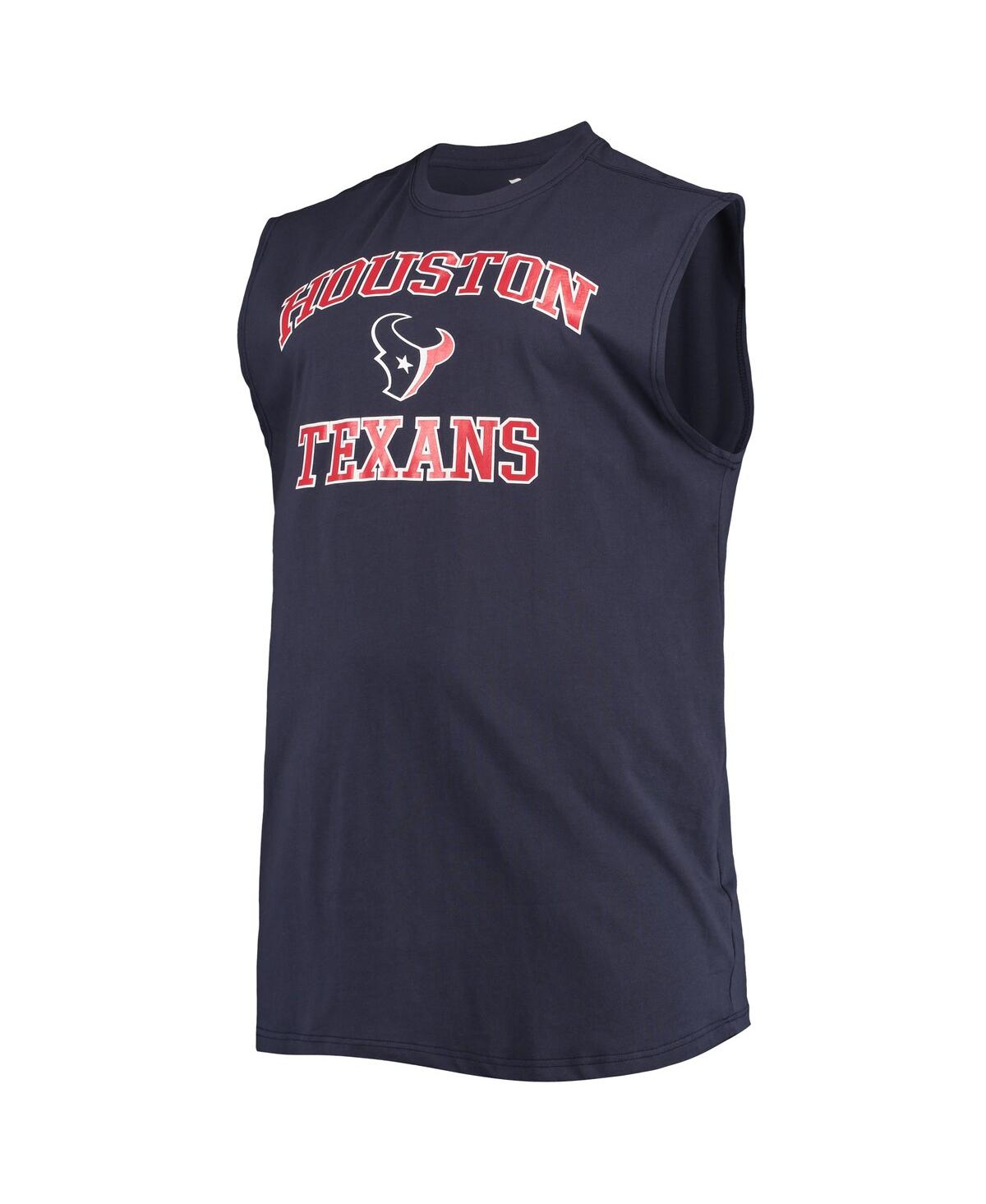 Shop Profile Men's Navy Houston Texans Big And Tall Muscle Tank Top