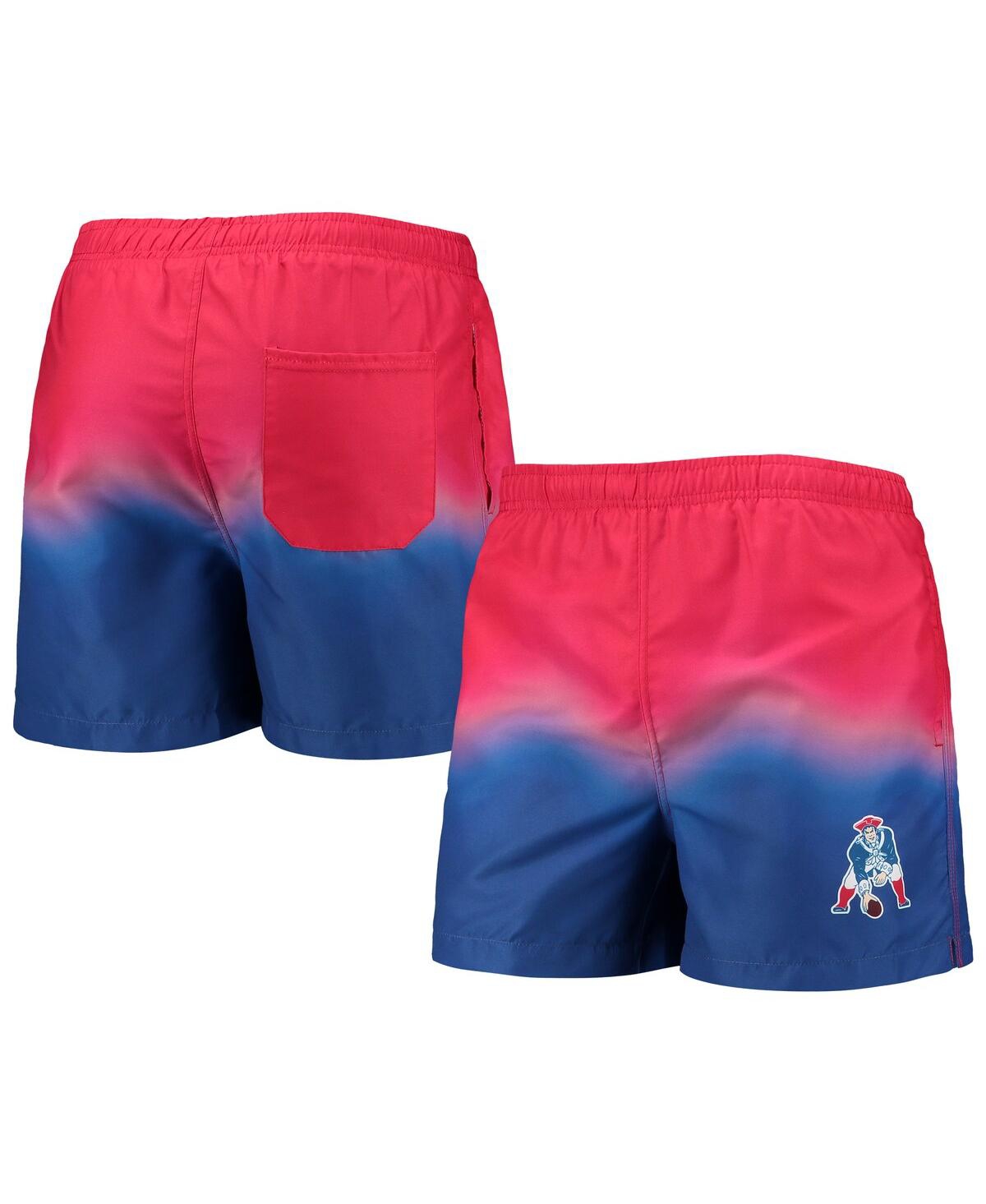 Men's Foco Royal New England Patriots Retro Dip-Dye Swim Shorts - Royal