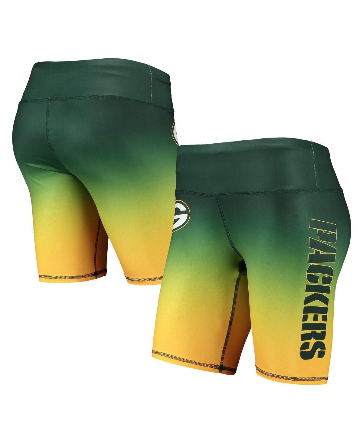 Shop Foco Women's  Green Green Bay Packers Gradient Biker Shorts